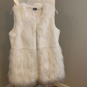 Cream faux fur vest
